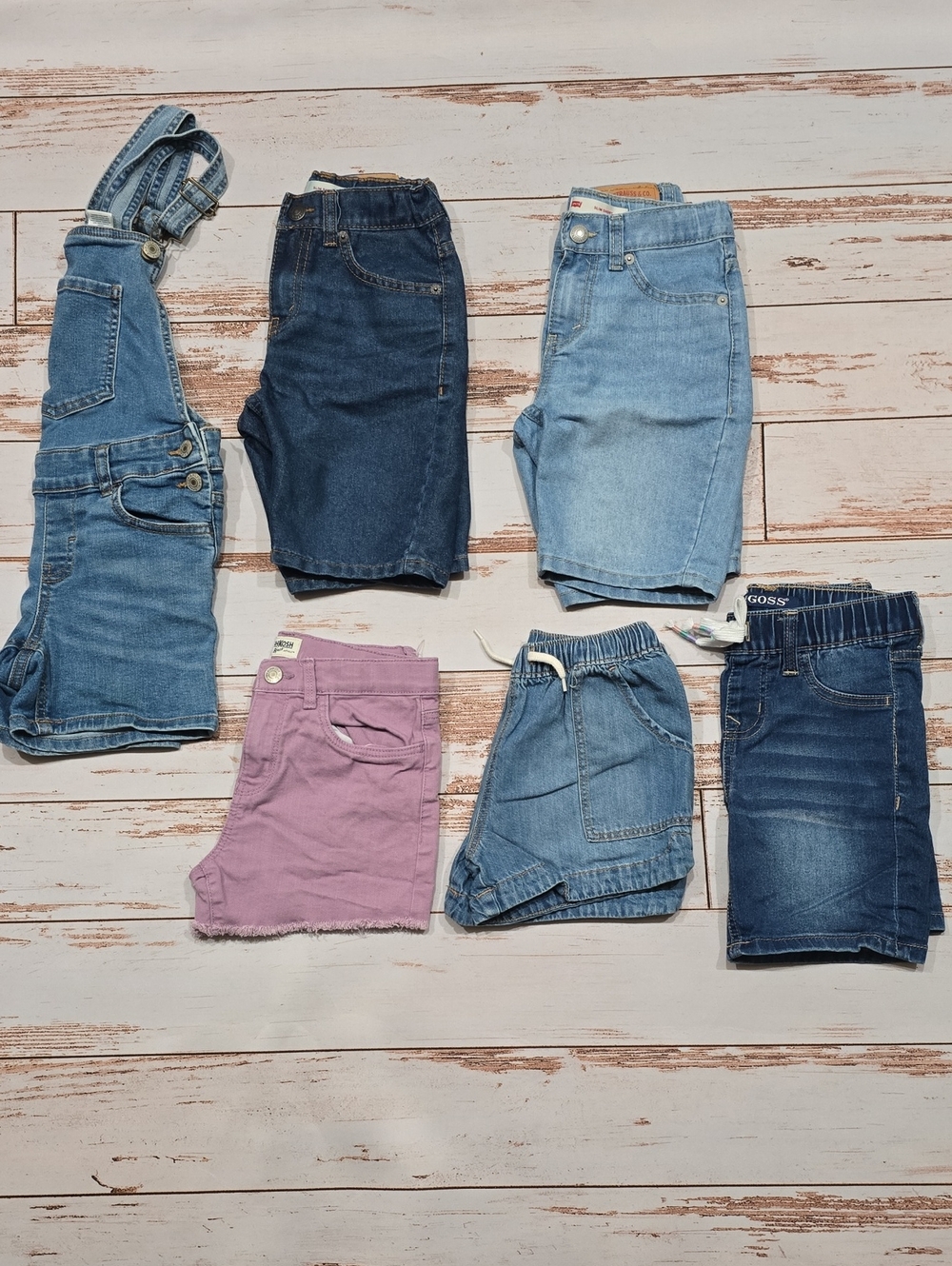 Levi's Shorts Bundle 6 Short-alls Denim Purple Blue Bermuda Girls 7